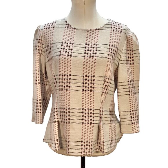 Dolan Tops - Anthropologie Dolan Size Large Plaid Top Academia Made in USA Office Siren
